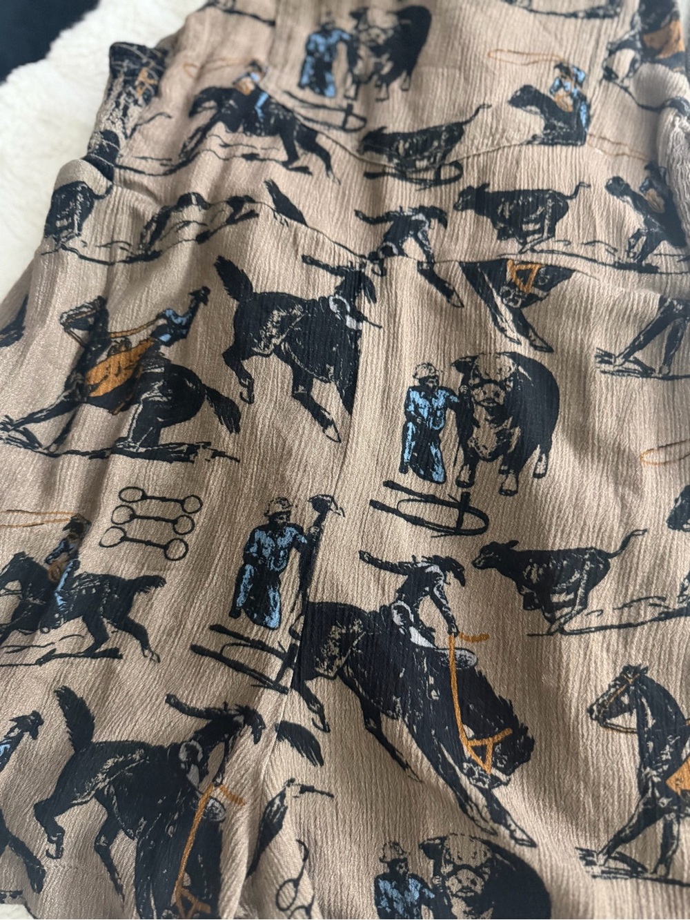Tie-strap Overall Dress with Western Horse Print - Picture 3 of 5